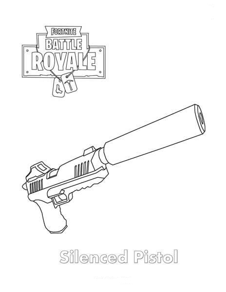 Silenced Pistol Fortnite ぬりえ