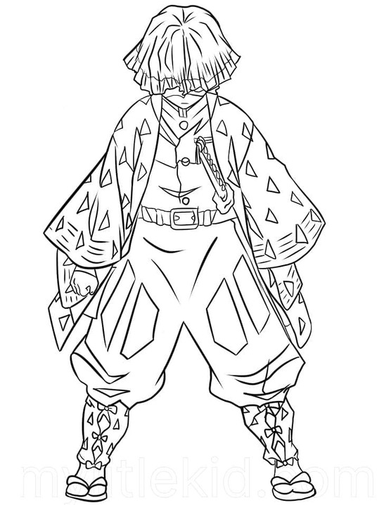 あがつまぜんいつ 単純 ぬりえ