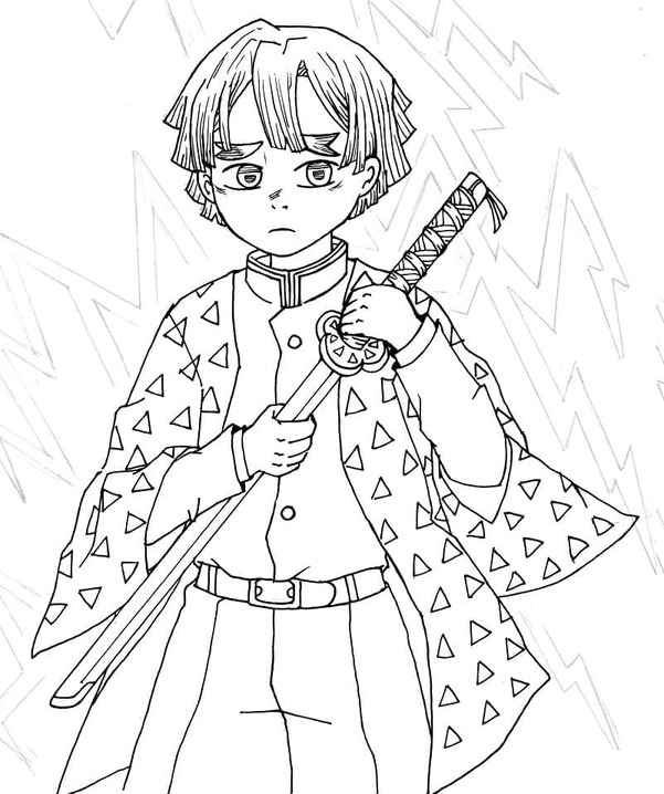 あがつまぜんいつ 簡単 ぬりえ