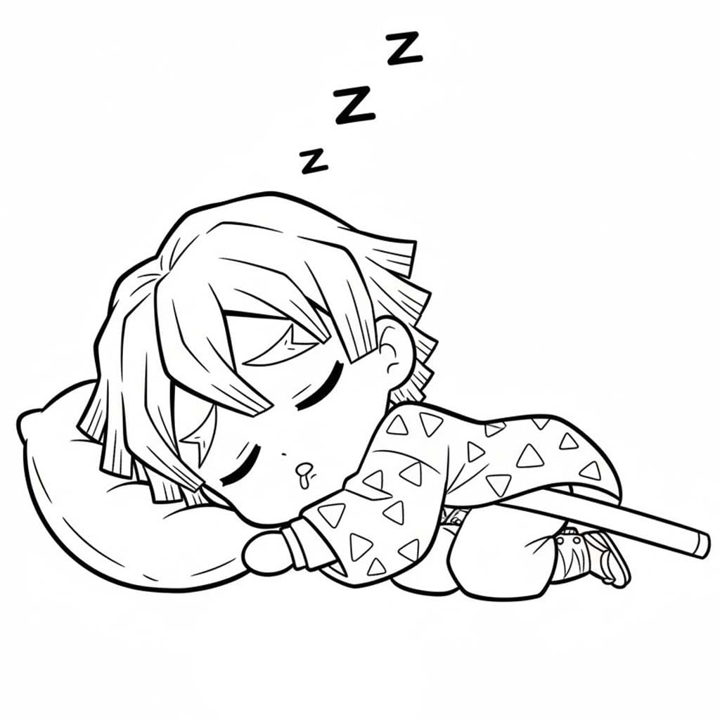 我妻善逸 2 ぬりえ