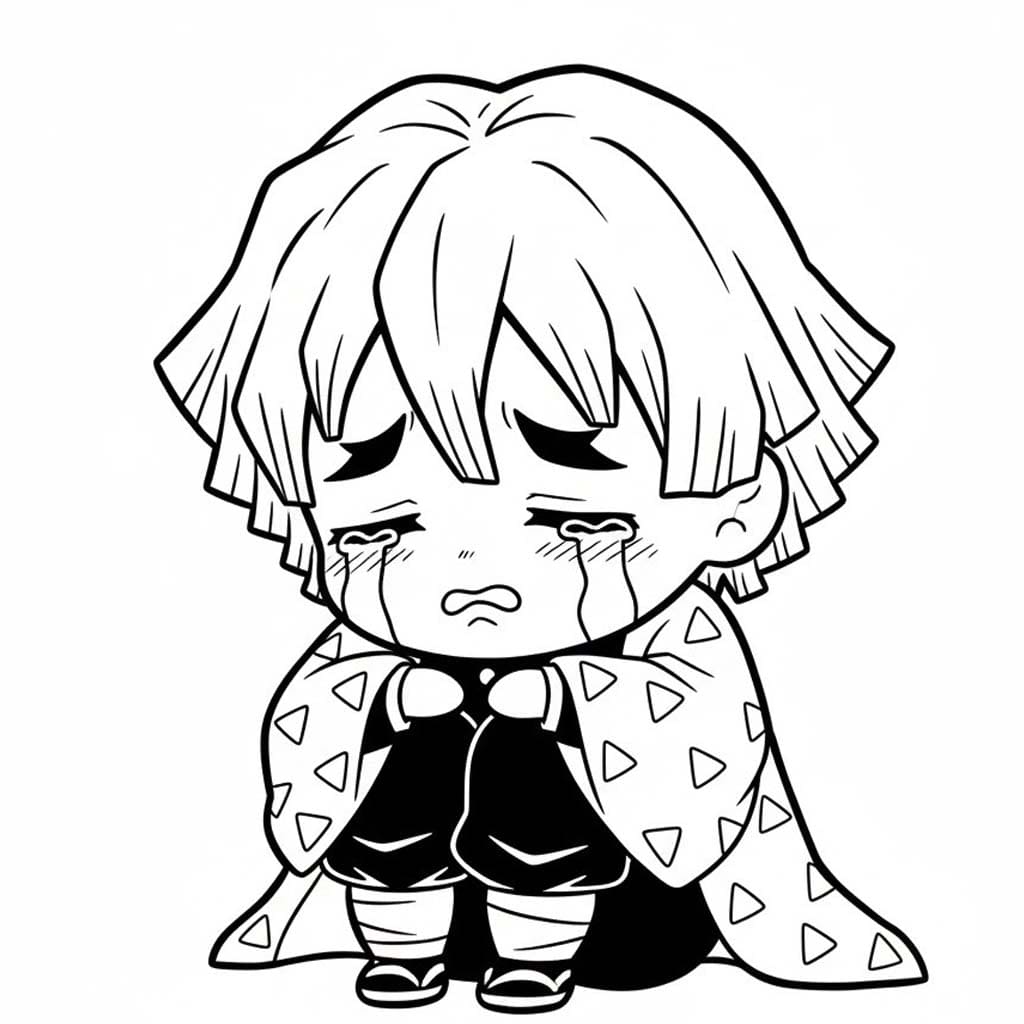 我妻善逸 4 ぬりえ