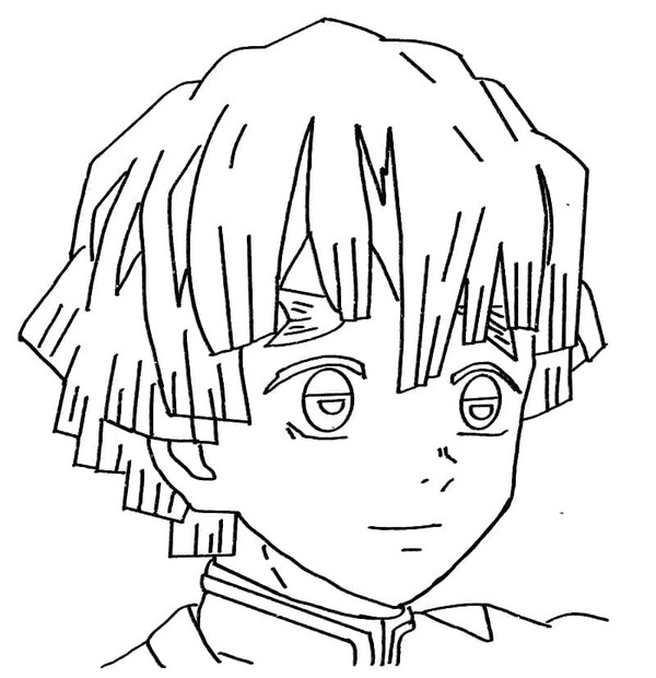 我妻善逸 簡単 ぬりえ