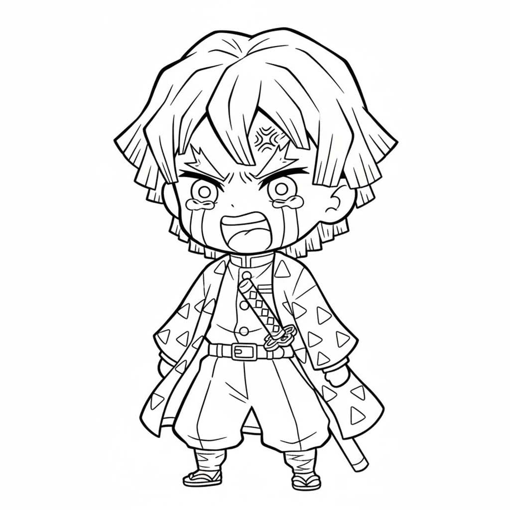 我妻善逸 無料で印刷可能 ぬりえ