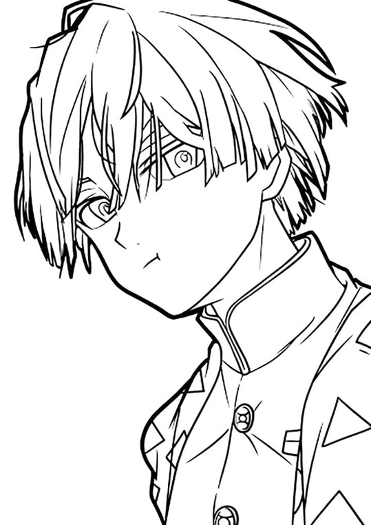 我妻善逸 単純 ぬりえ