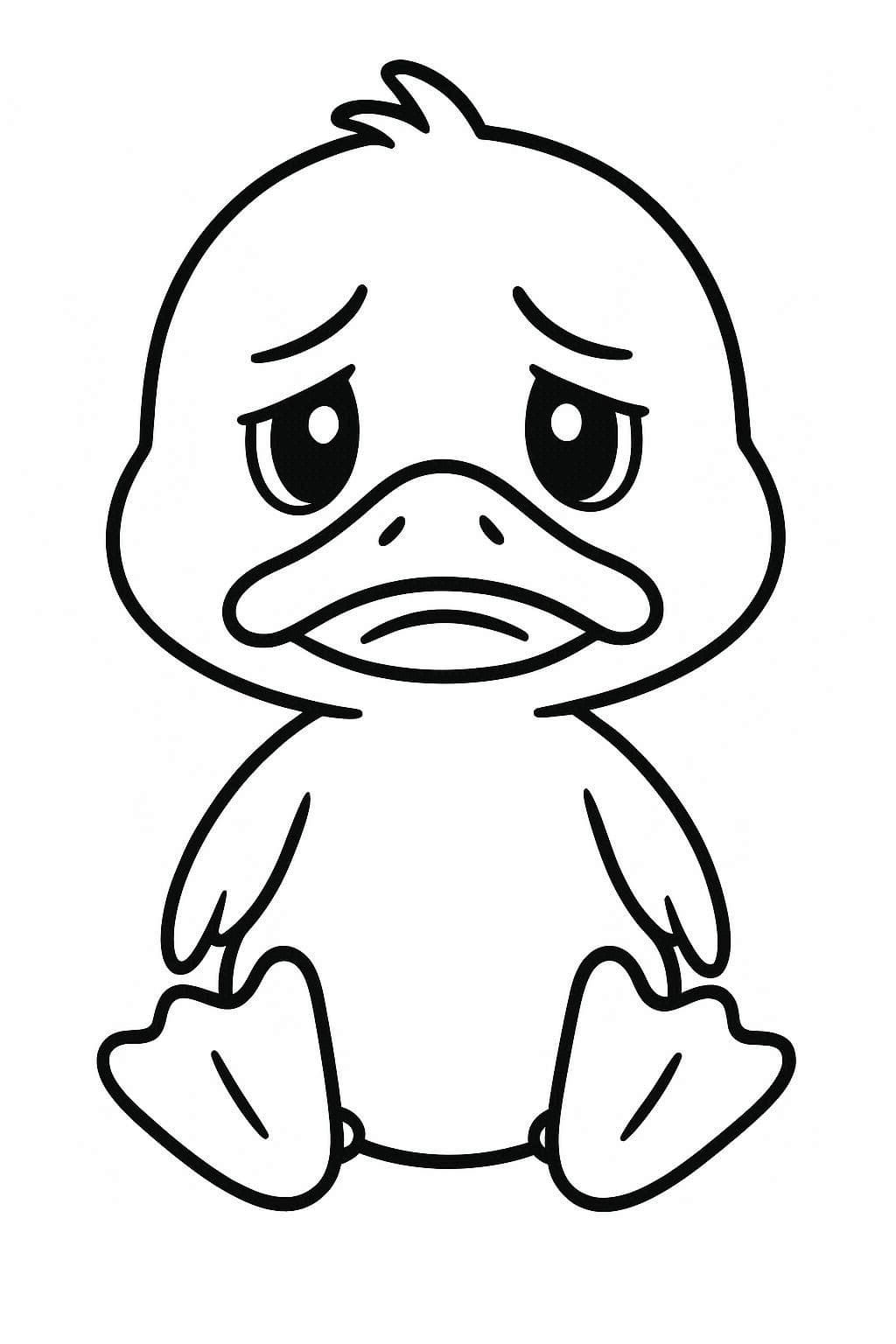 アヒル 悲しい ぬりえ