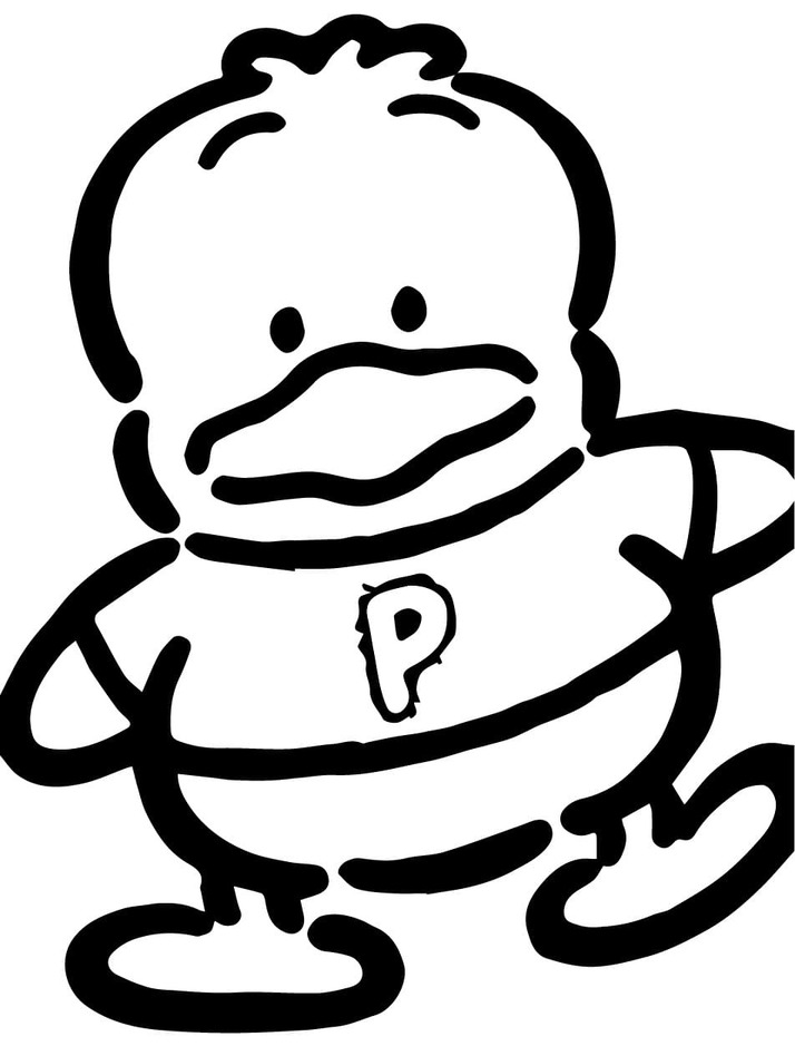 あひるのペックル 1 ぬりえ