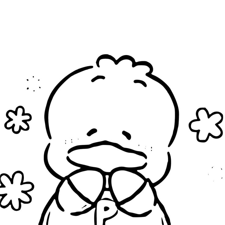 あひるのペックル 愛らしい ぬりえ