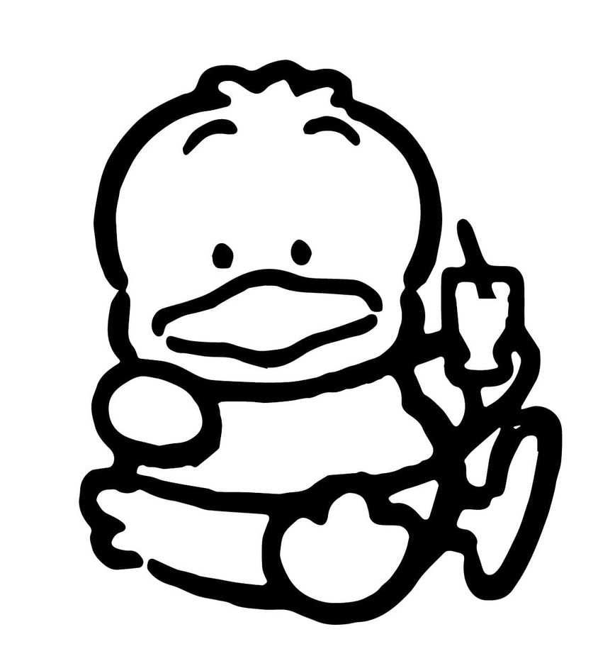 あひるのペックル 描く ぬりえ