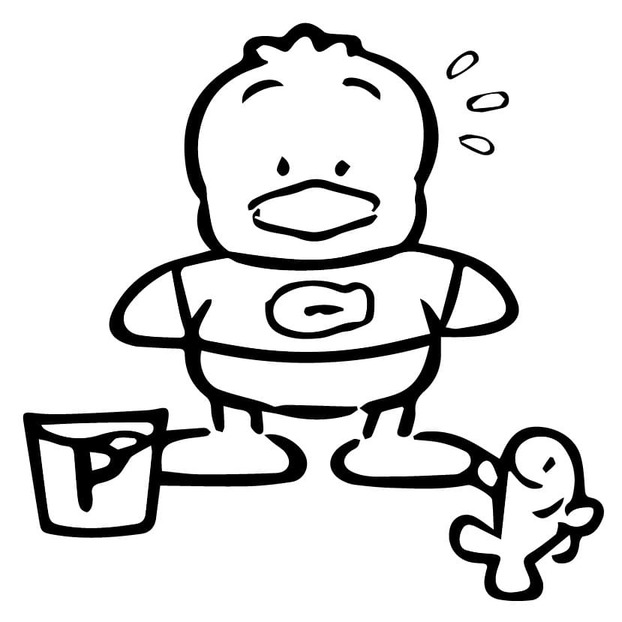 あひるのペックル 無料 ぬりえ