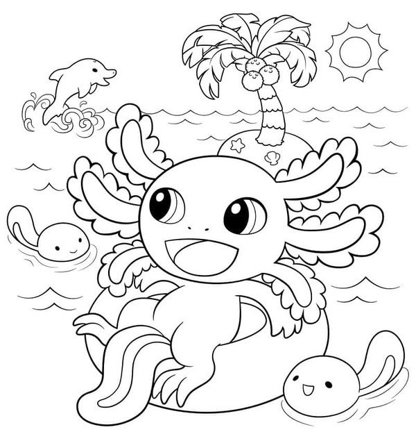 アホロートル 画像 ぬりえ