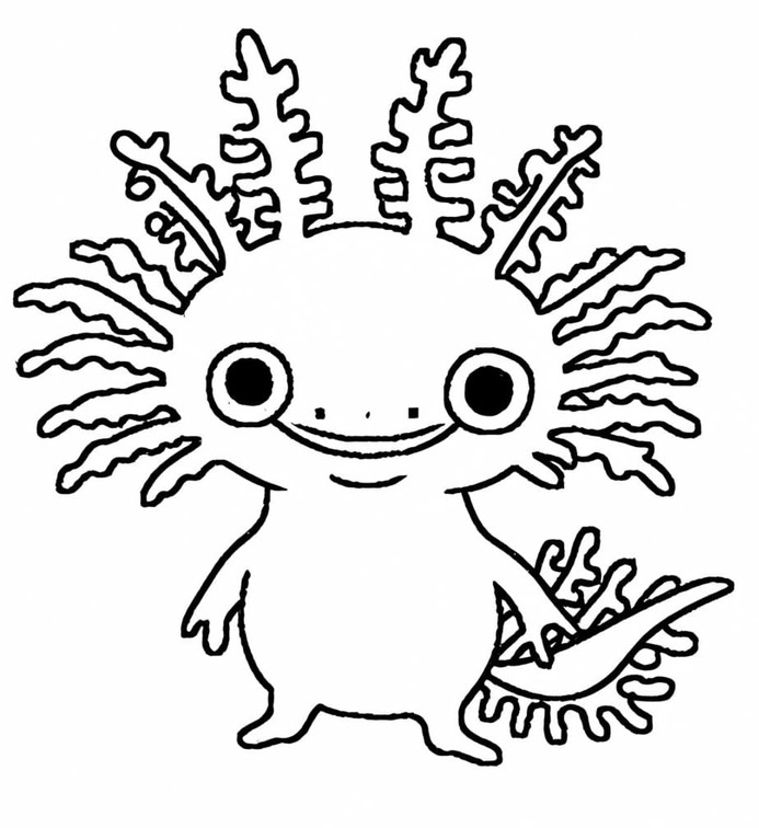 アホロートル 印刷可能 ぬりえ