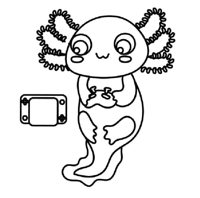 アホロートル 簡単 ぬりえ