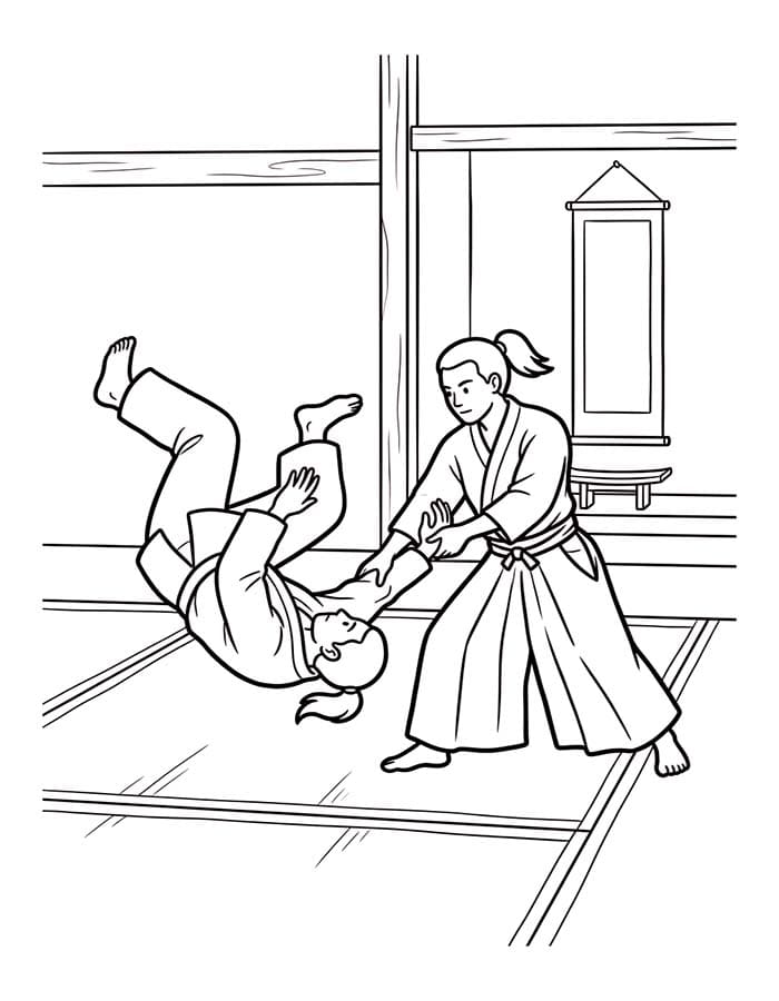 合気道 描画 ぬりえ