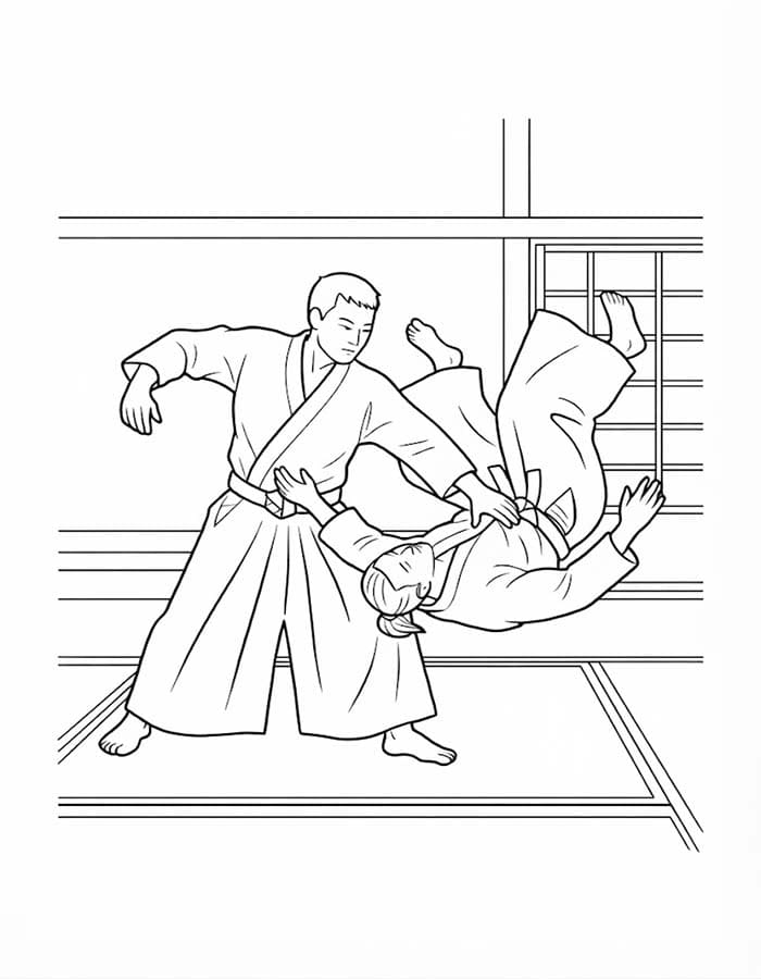 合気道 画像 ぬりえ