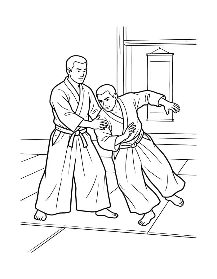 合気道 印刷 ぬりえ
