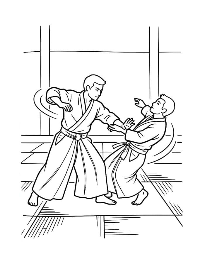 合気道 描く ぬりえ