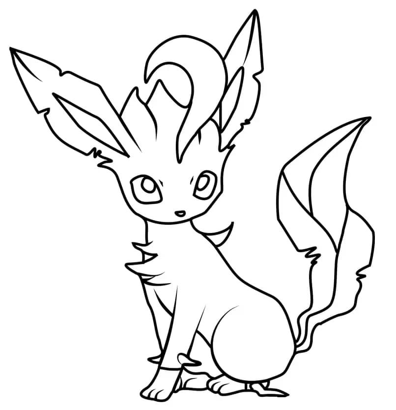 愛らしいリーフィアポケモン無料 ぬりえ