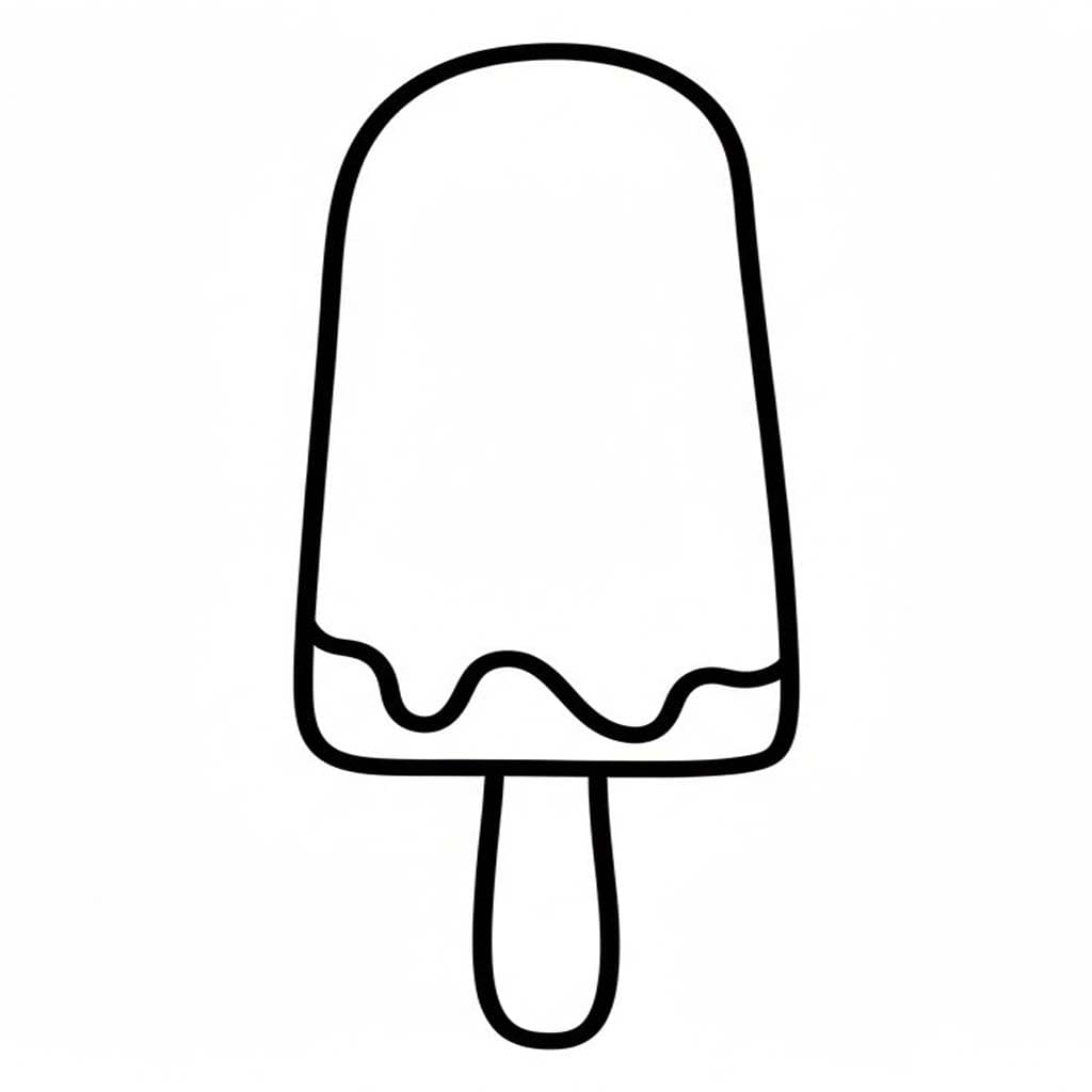 アイスキャンディー 基本的な ぬりえ