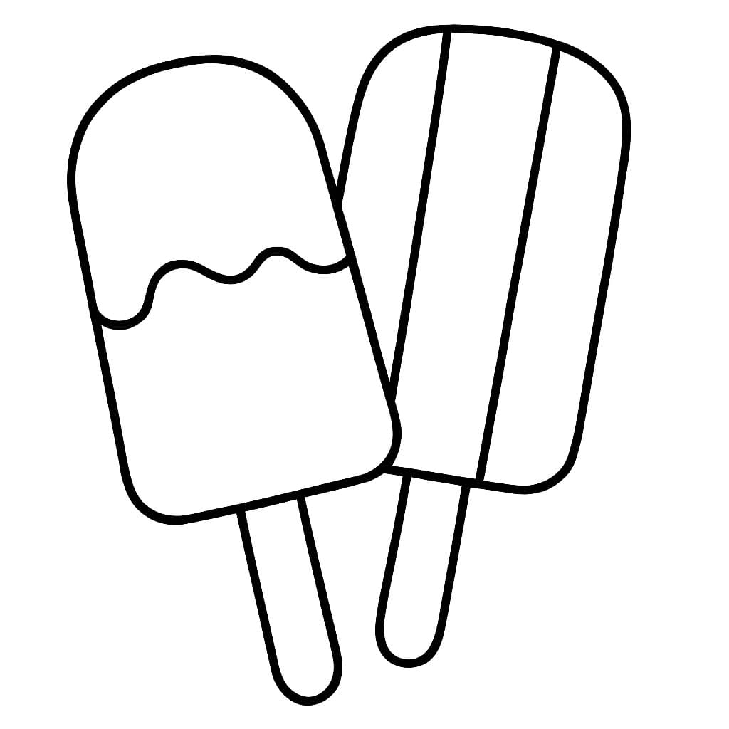 アイスキャンディー 単純 ぬりえ