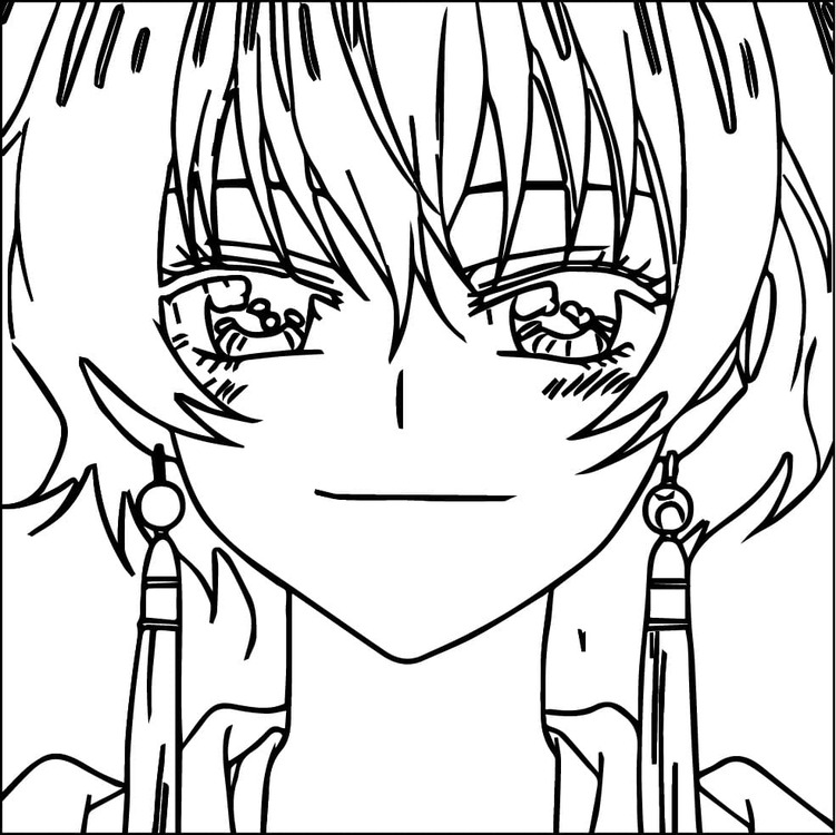 暁のヨナ 基本的な ぬりえ