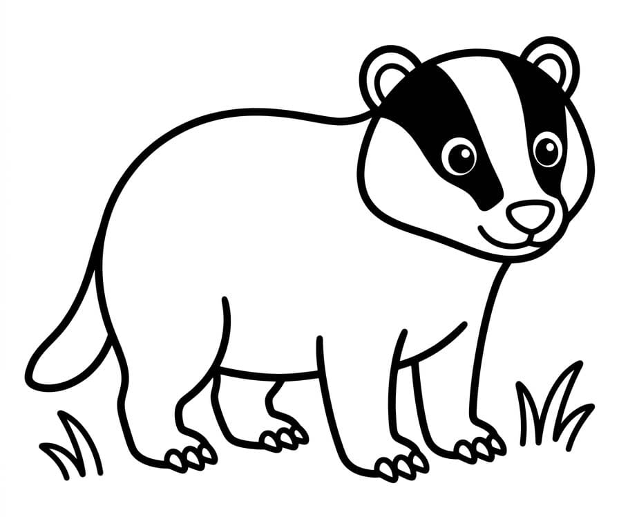 アナグマ 印刷 ぬりえ