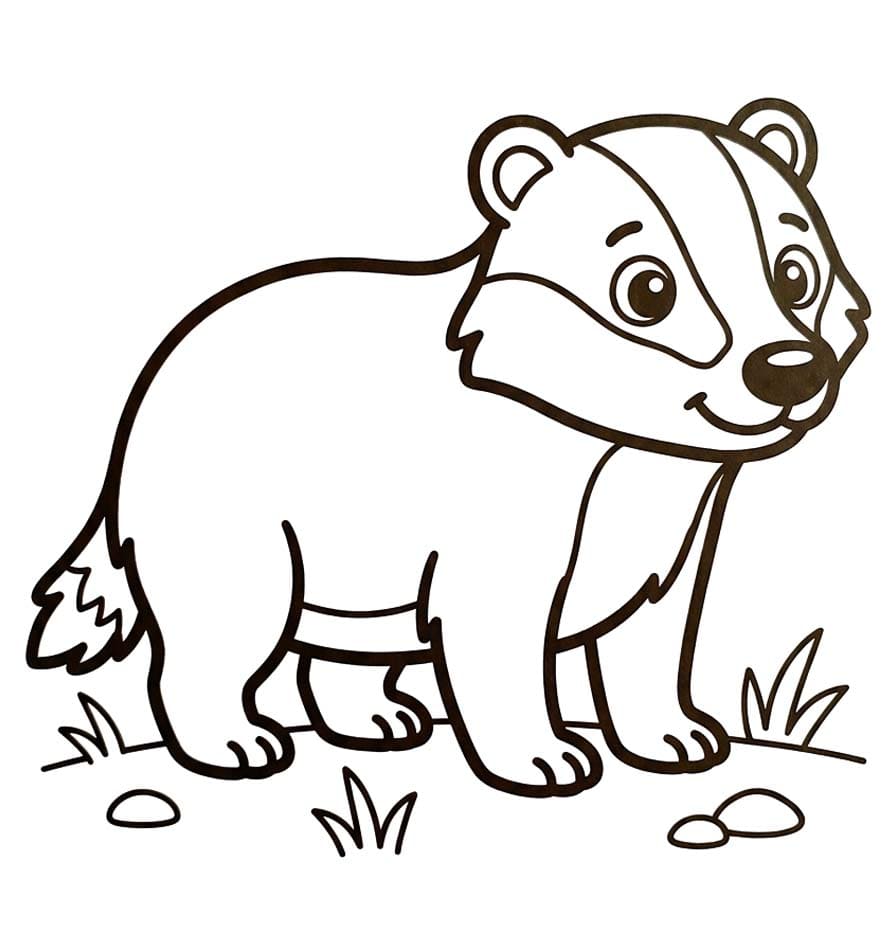 アナグマ 描く ぬりえ