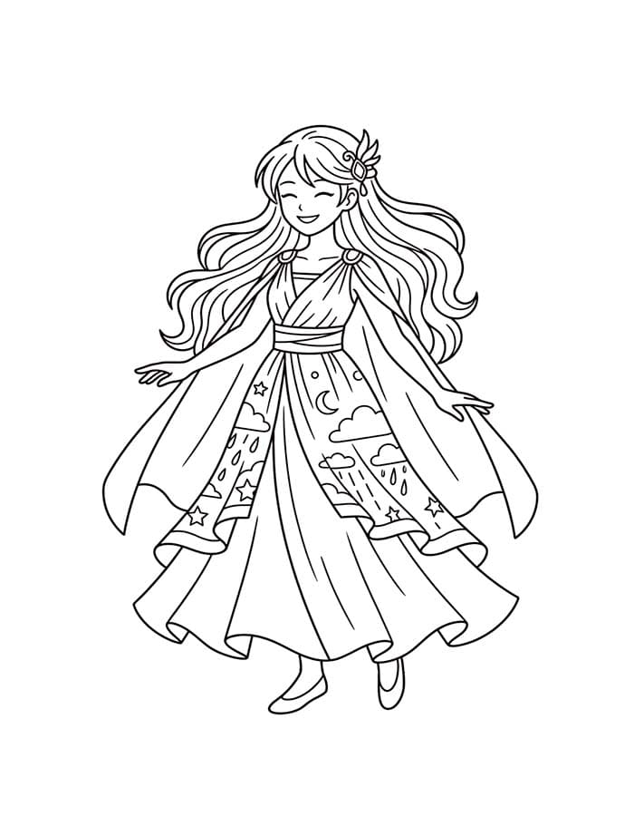 アニメプリンセス 描画 ぬりえ