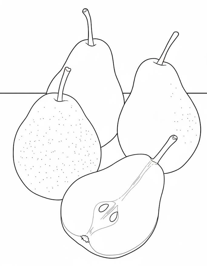 青いナシ ぬりえ