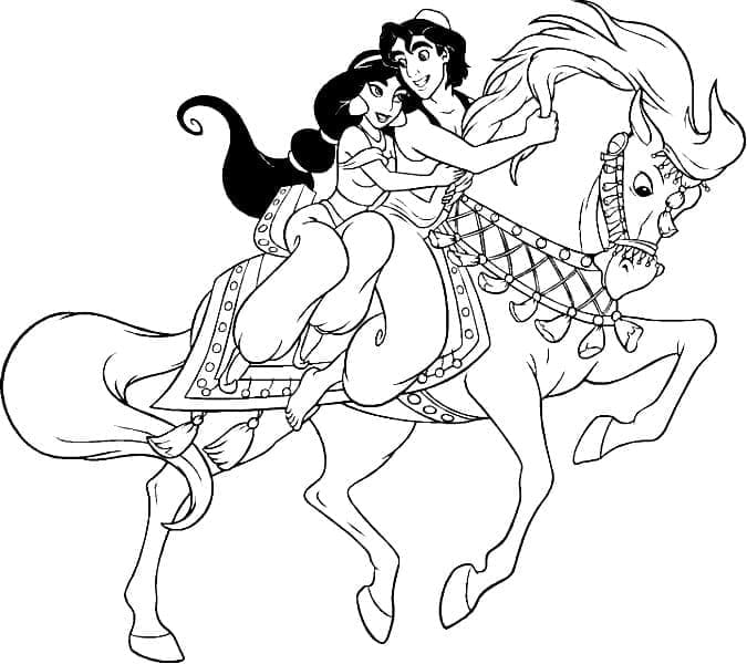 アラジン シンプルな画像 ぬりえ