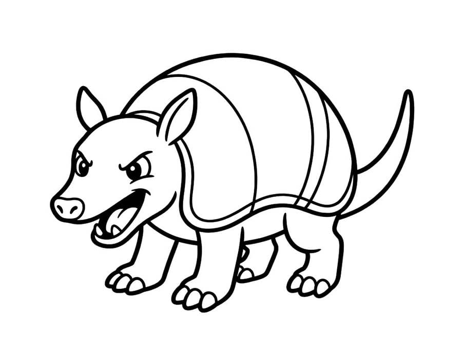アルマジロ 描画 ぬりえ