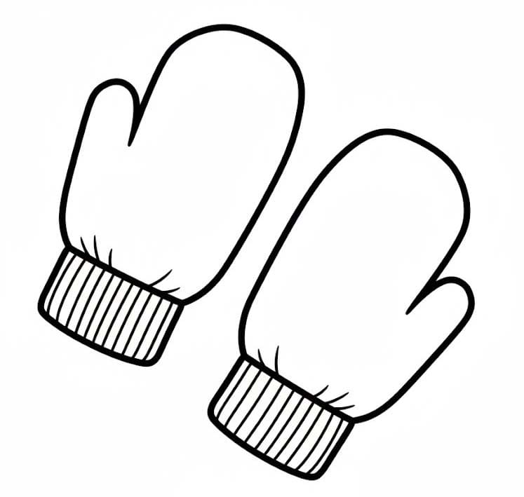 あったかミトン ぬりえ