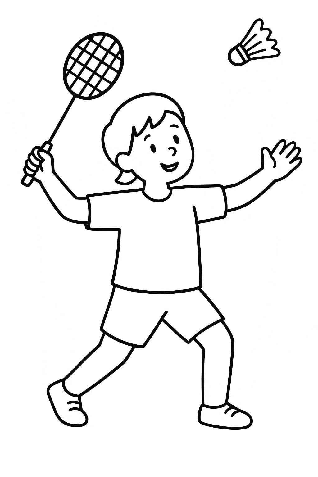 バドミントン 2 ぬりえ