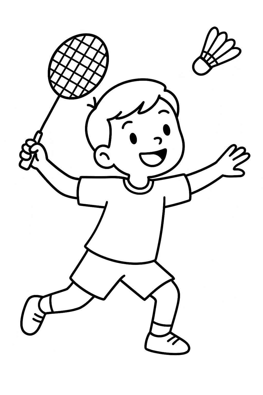 バドミントン 3 ぬりえ