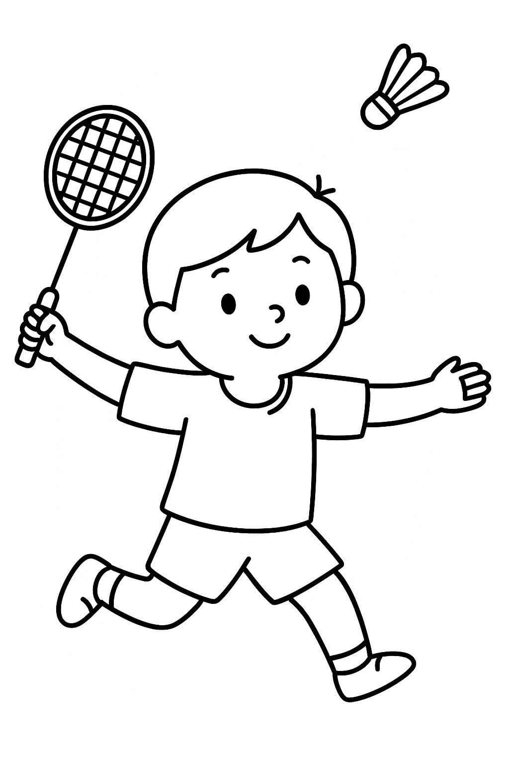 バドミントン 4 ぬりえ