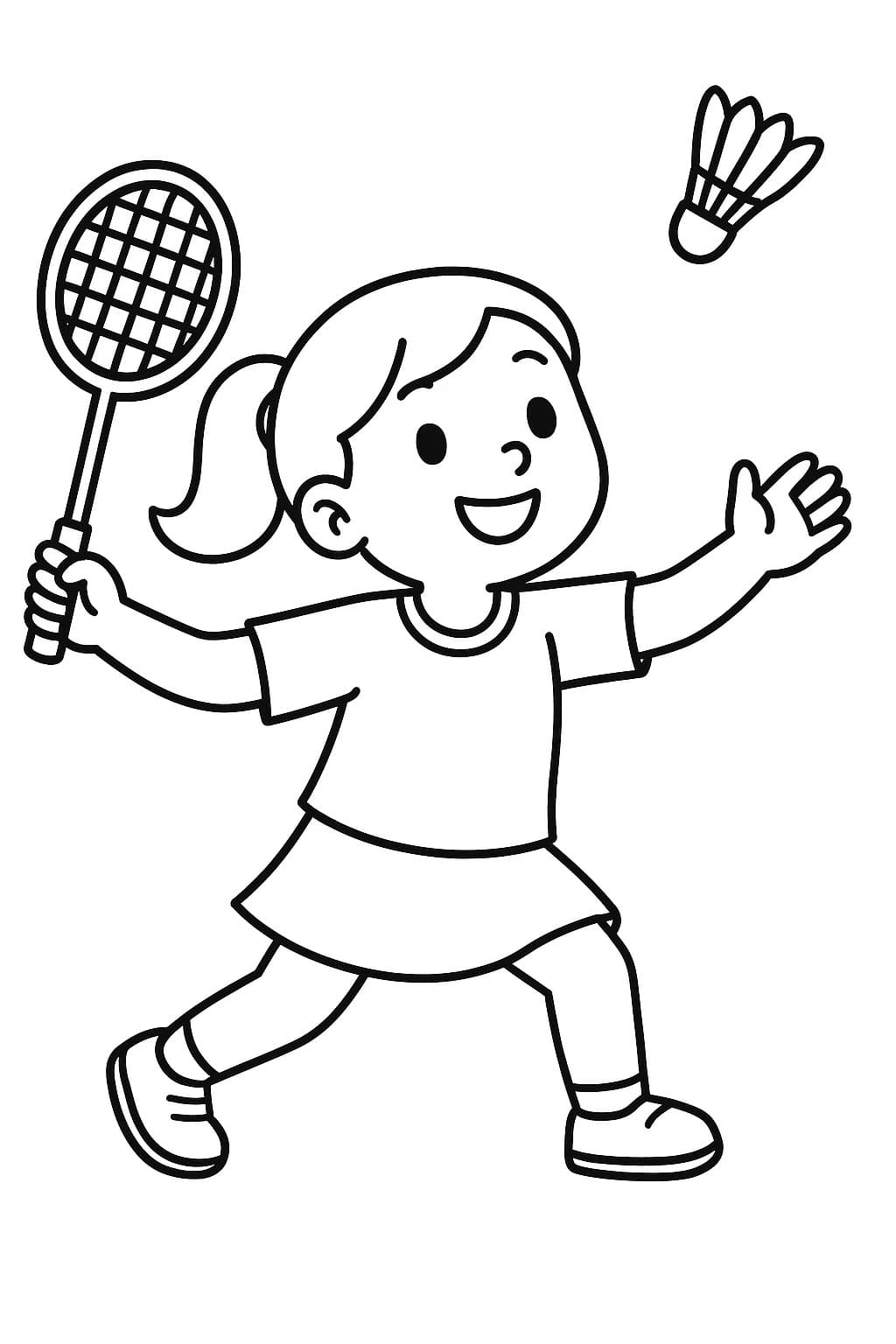 バドミントン 6 ぬりえ