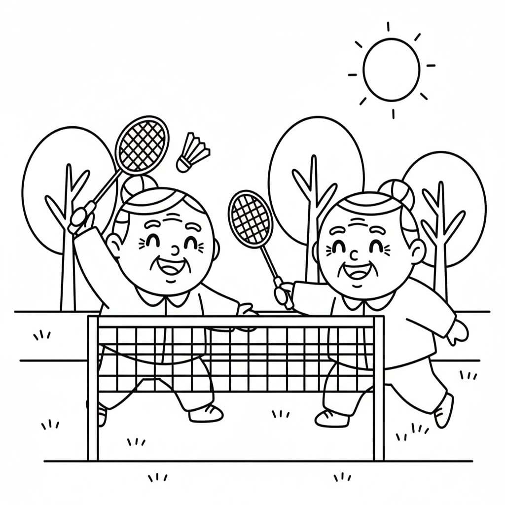 バドミントン 8 ぬりえ