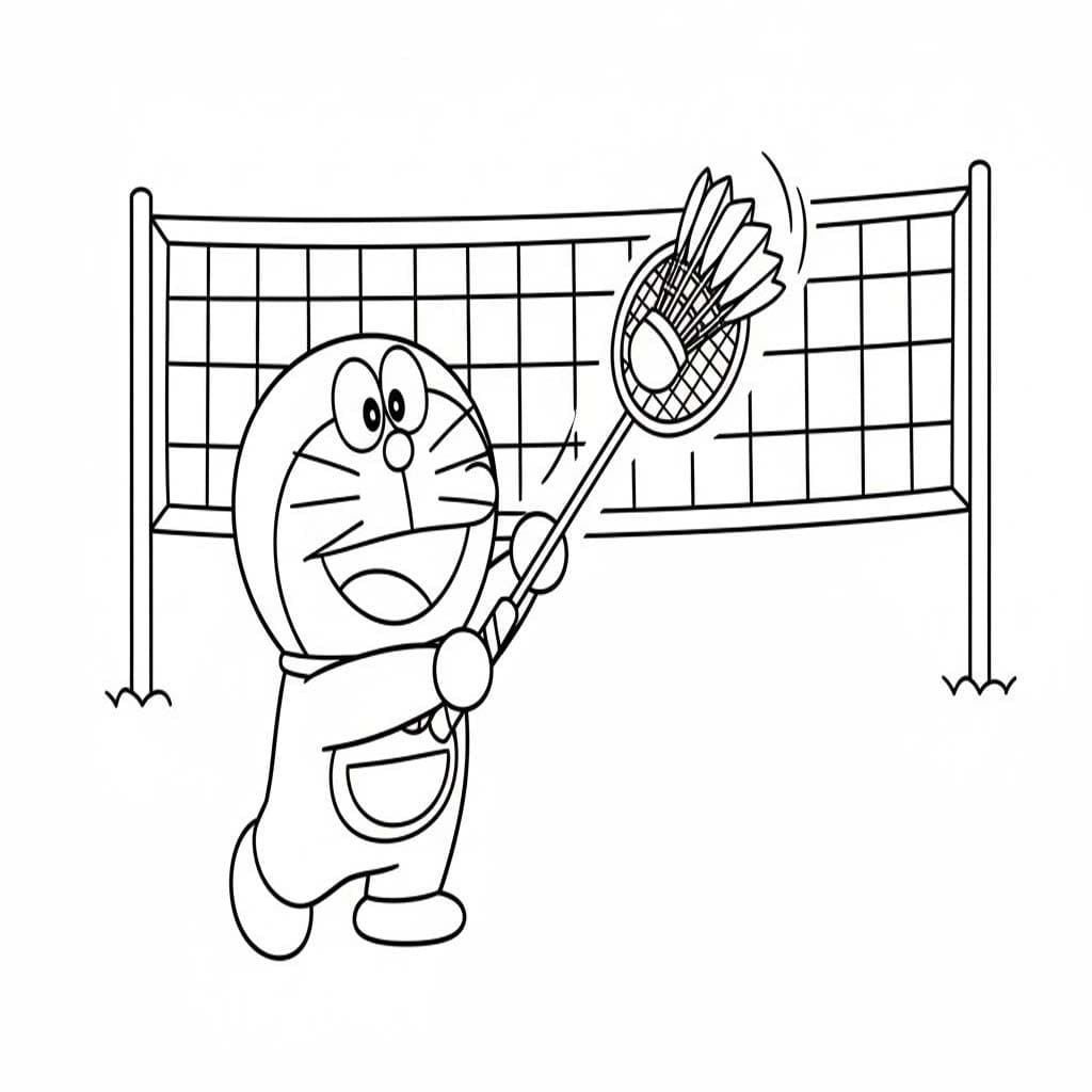 バドミントン 印刷可能 ぬりえ