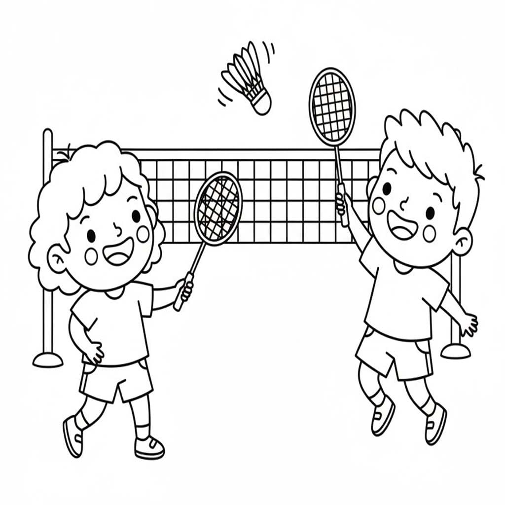 バドミントン 無料で印刷可能 ぬりえ