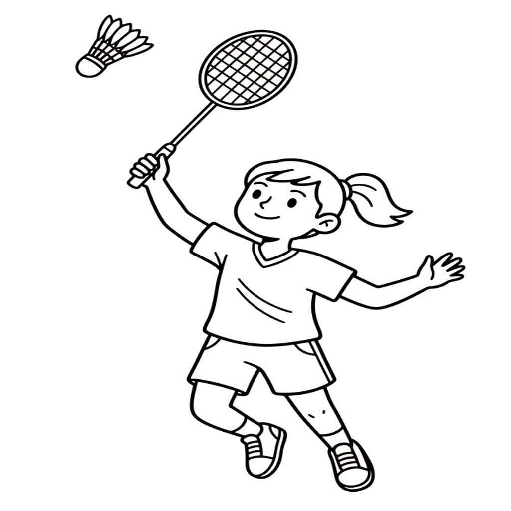 バドミントン 無料で ぬりえ