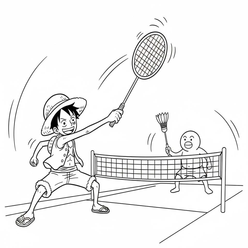 バドミントン 単純 ぬりえ