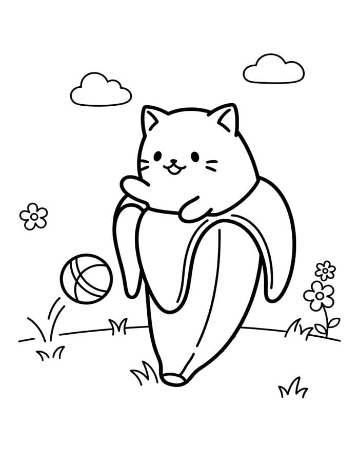 ばなにゃ 無料で印刷可能 ぬりえ