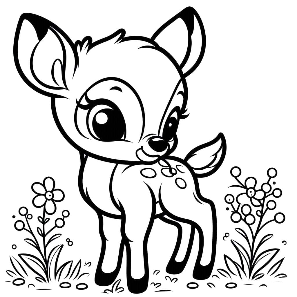 バンビ 画像フリー ぬりえ