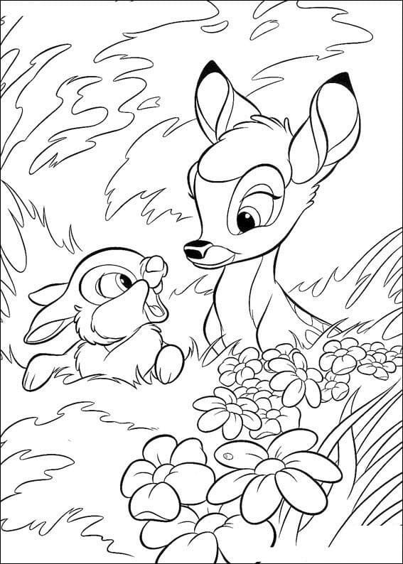 バンビ 印刷可能な描画 ぬりえ