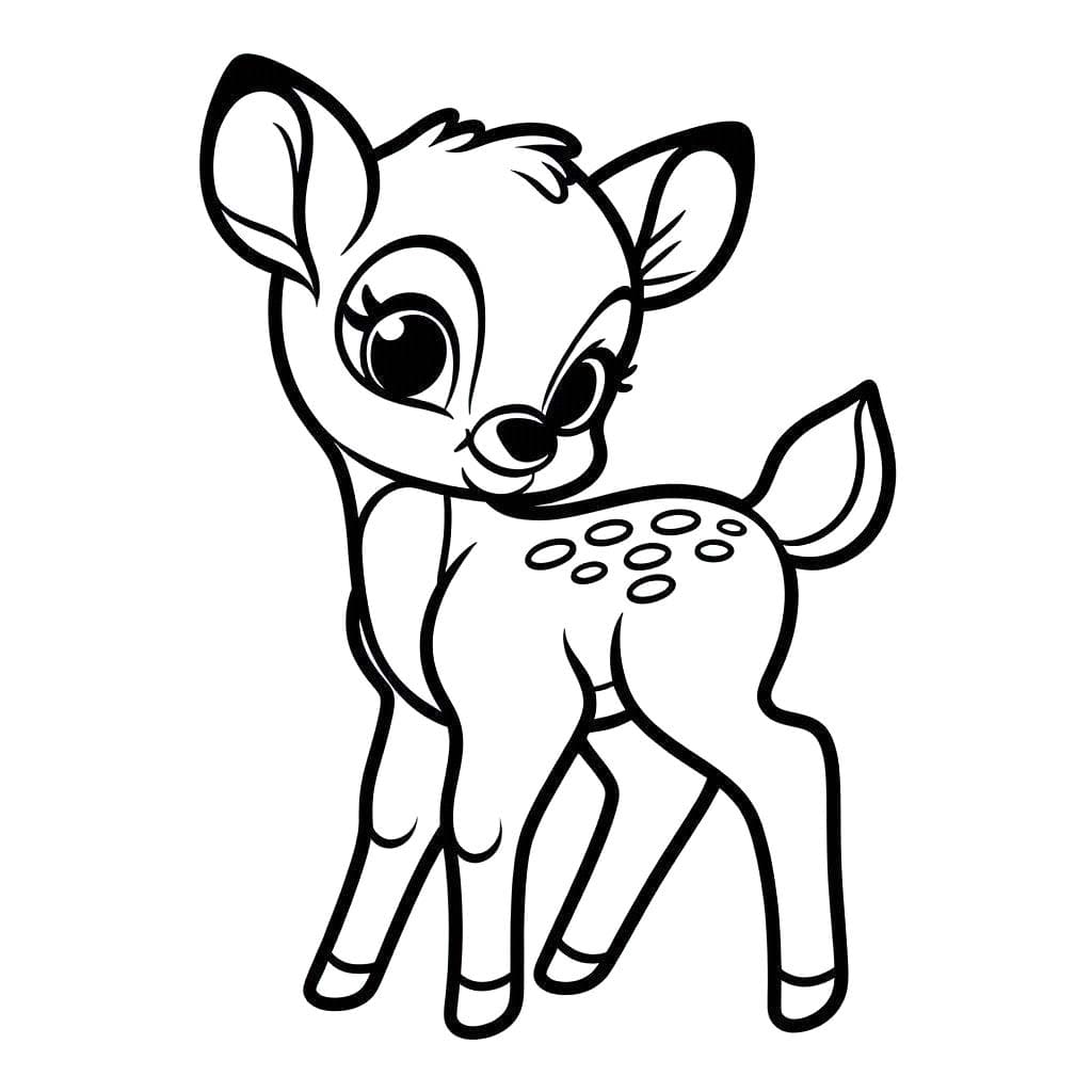 バンビ 描く ぬりえ