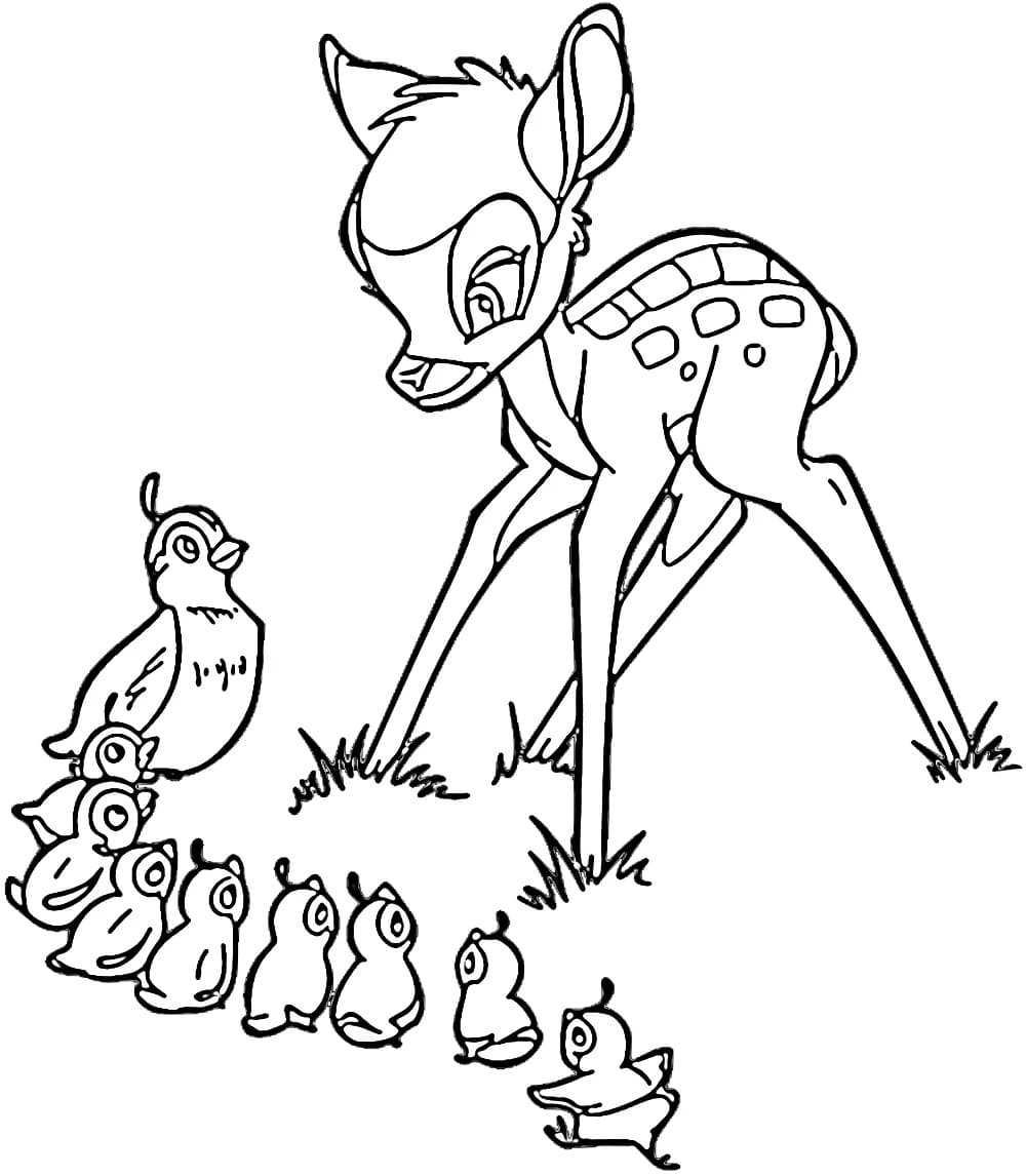 バンビ 基本的な描く ぬりえ