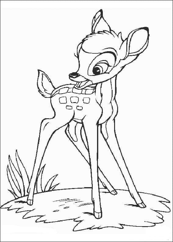 バンビ 単純描く ぬりえ