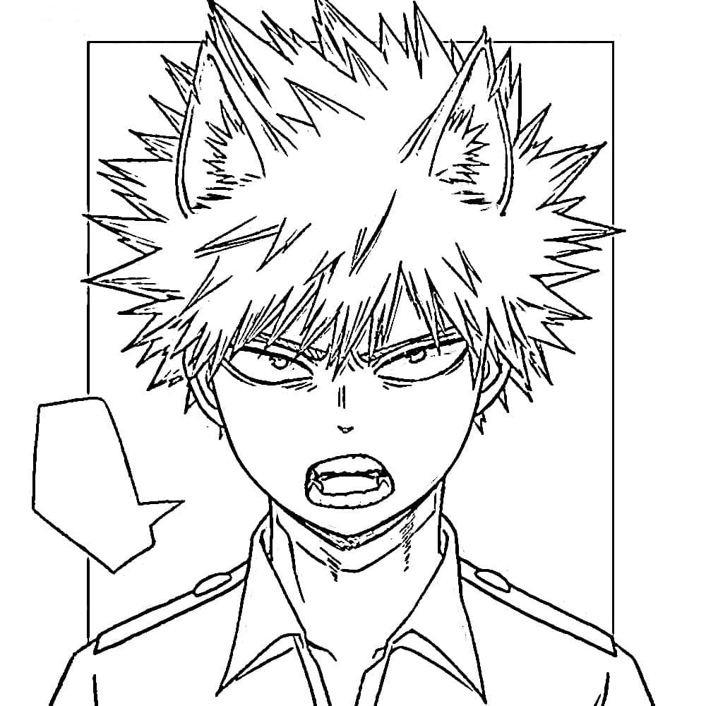 爆豪勝己 1 ぬりえ