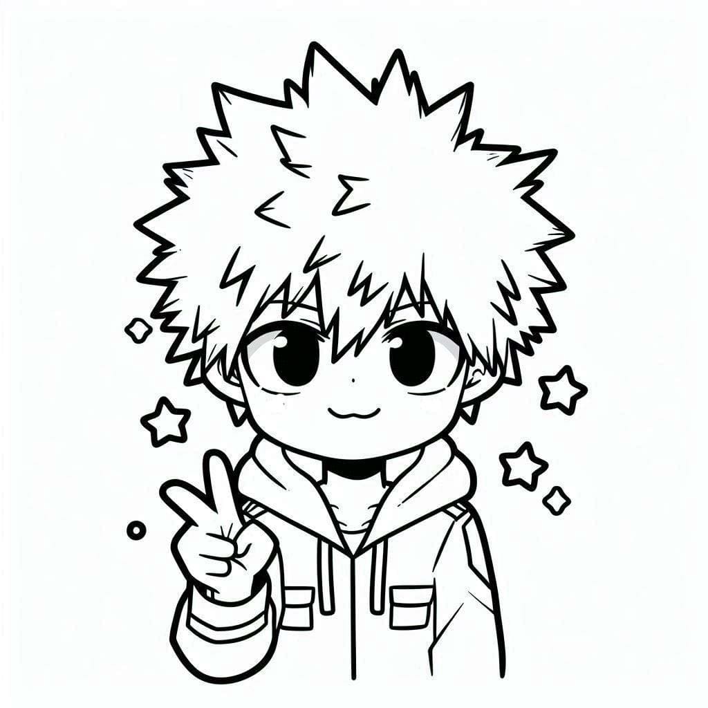 爆豪勝己 6 ぬりえ