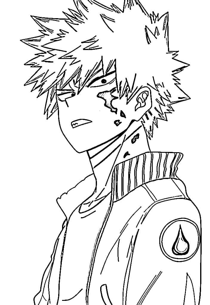 爆豪勝己 簡単 ぬりえ