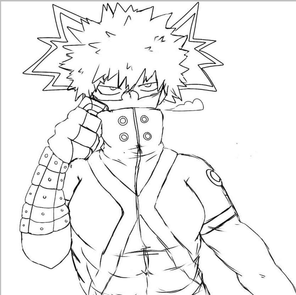 爆豪勝己 とてもクール ぬりえ